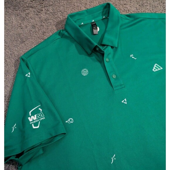 Adidas TPC Scottsdale Waste Management Open Monogram Green Golf Polo Men's - Picture 1 of 7